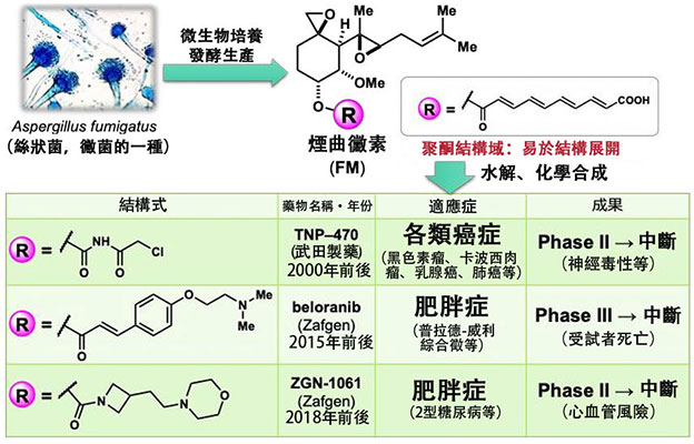 名古屋大學等將此前無法成藥的天然化合物轉化為阿米巴痢疾藥物，確立利用微生物的新型合成法