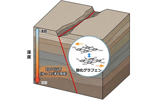 日本東北大學在活斷層中發現潤滑物質「氧化石墨烯」，或與慢地震有關