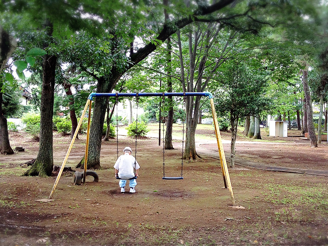 公園裏的日本老人