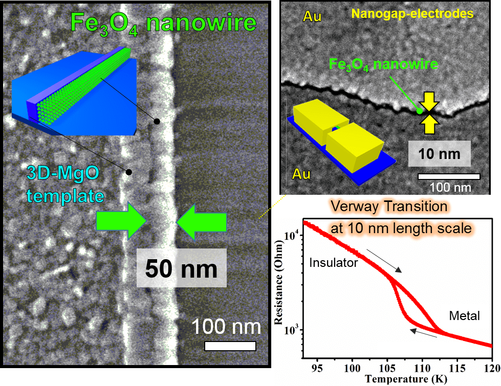 具有明顯絕緣體轉變的磁鐵礦奈米線